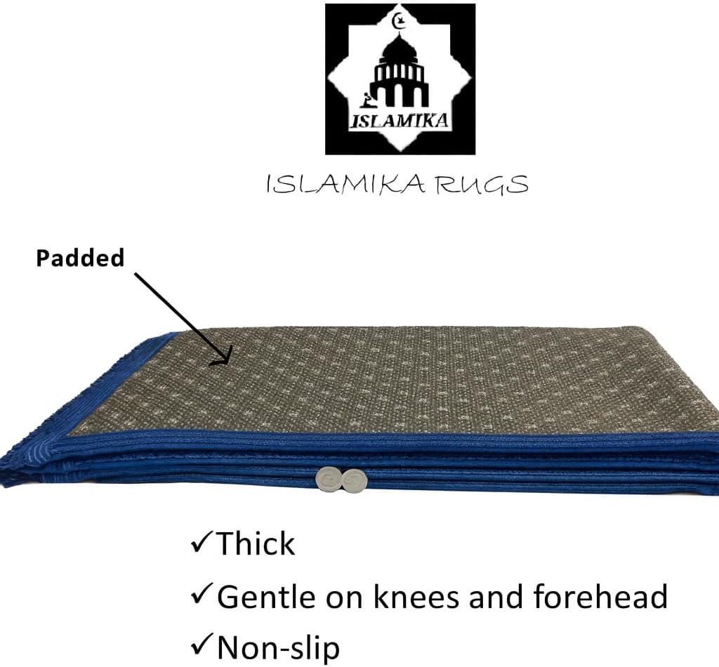 Thick Velvet Prayer Mat - Blue (Aya Model)-Large size
