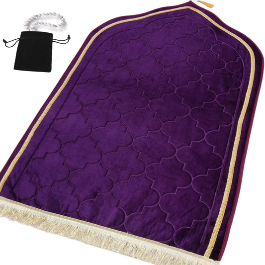 Thick Padded Arch Prayer Mat (yussuf model) -Purple