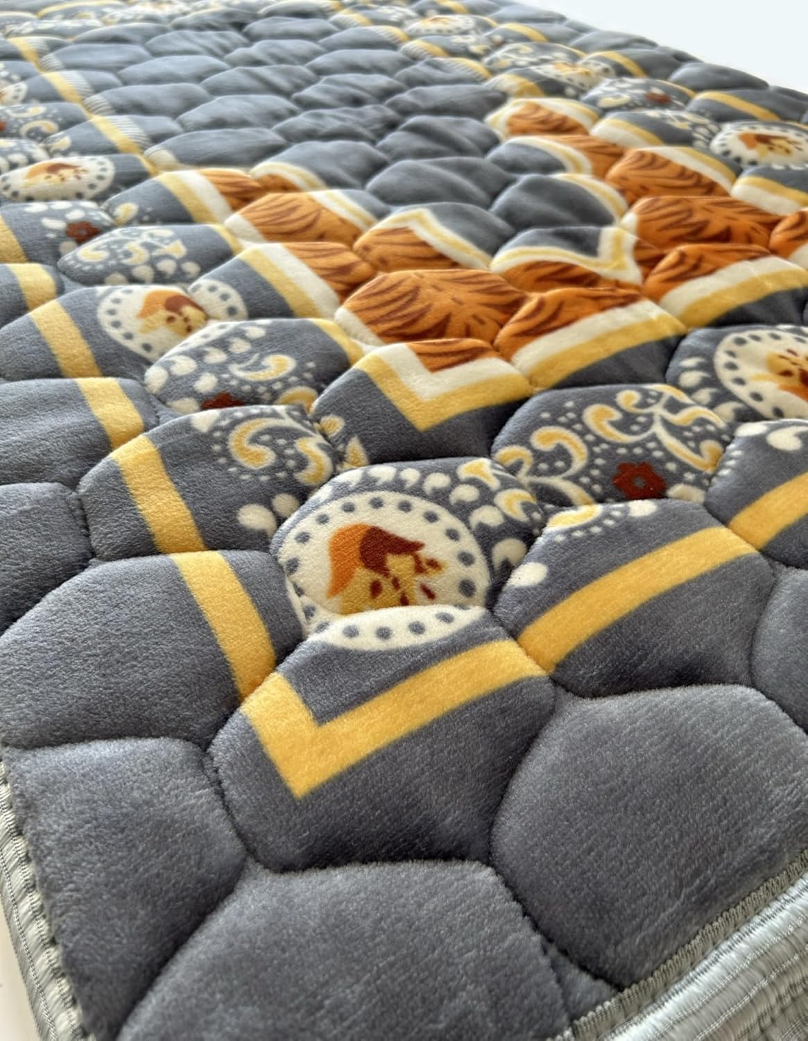 Extra Thick Velvet Prayer Mat - Blue (Malak Model) - Large size