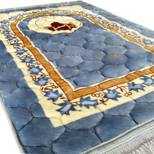 Extra Thick Velvet Prayer Mat - BB Blue (Layth Model) - Large size