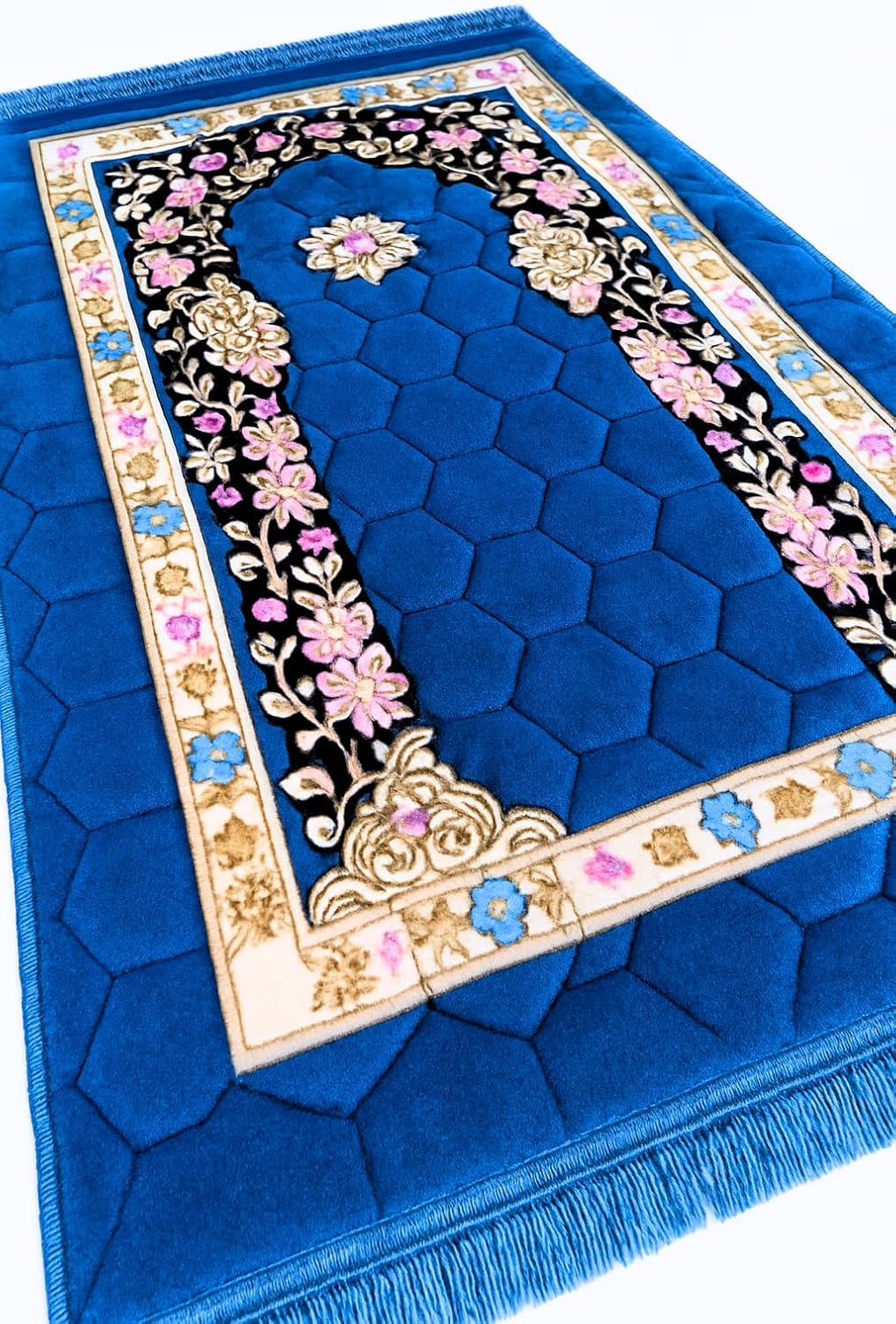 Extra Thick Velvet Prayer Mat - Grey (Marwa Model) - Large size