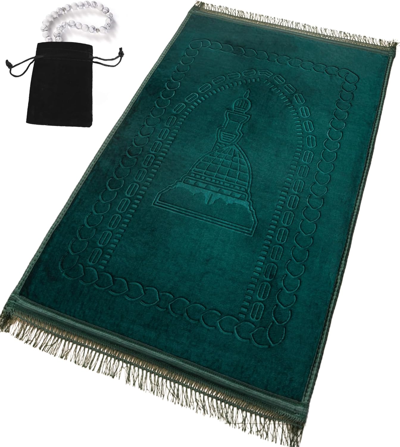 Thick Velvet Prayer Mat - Blue (Aya Model)-Large size