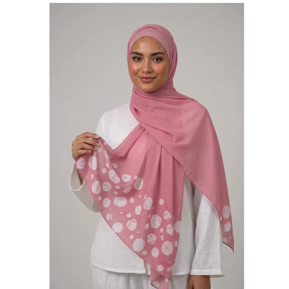 Printed Chiffon Hijab with Jersey Undercap – Orbit