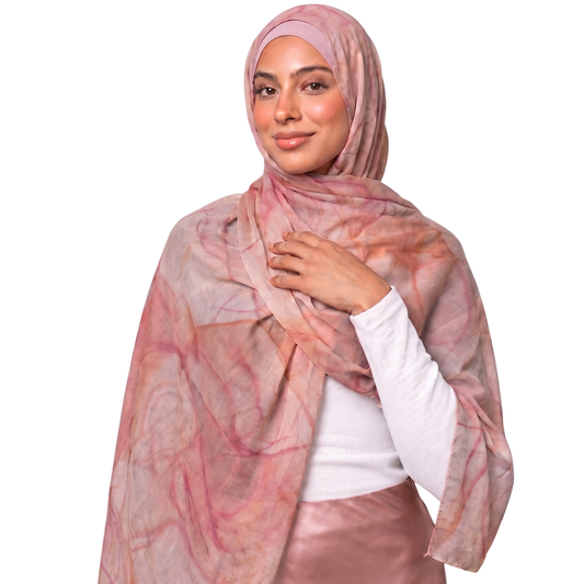 Marble Modal Hijab with Jersey Undercap Set