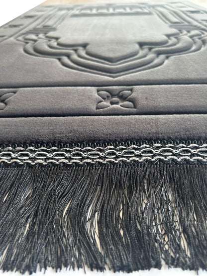 Orthopedic Prayer Rug Memory Foam - Padded Very Thick  (Black)