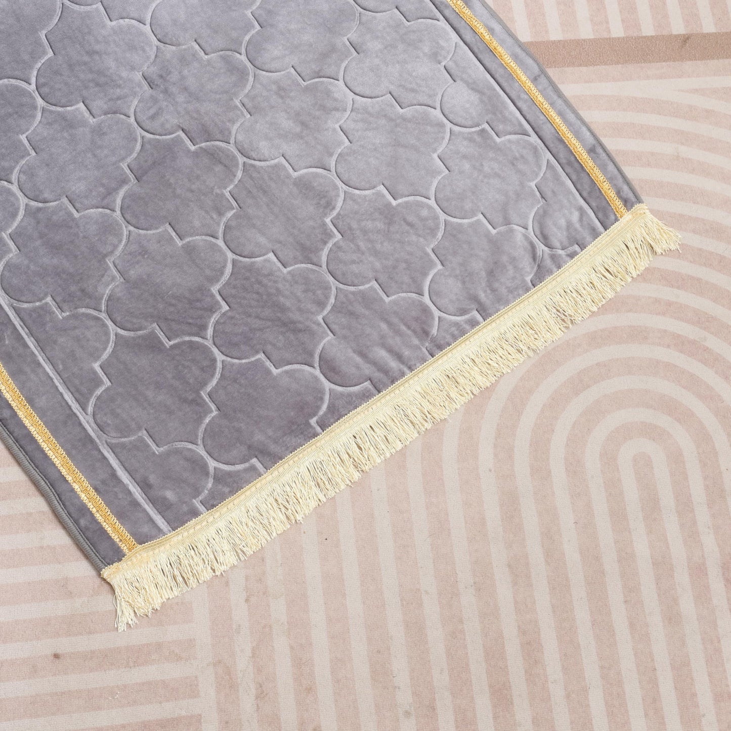 Thick Padded Arch Prayer Mat (yussuf model) -Grey