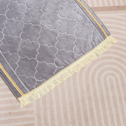 Thick Padded Arch Prayer Mat (yussuf model) -Grey