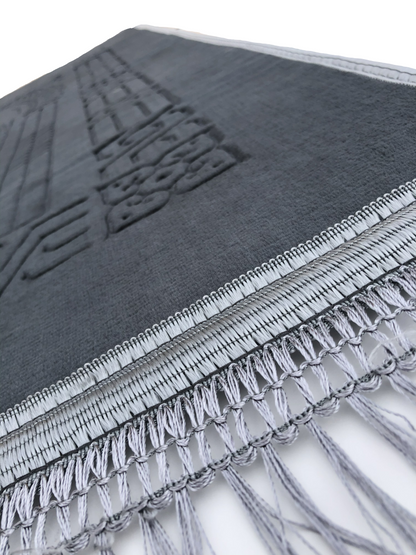 Thick Velvet Prayer Mat - Grey (Radia Model)- Large size