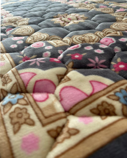 Extra Thick Velvet Prayer Mat - Grey (Marwa Model) - Large size