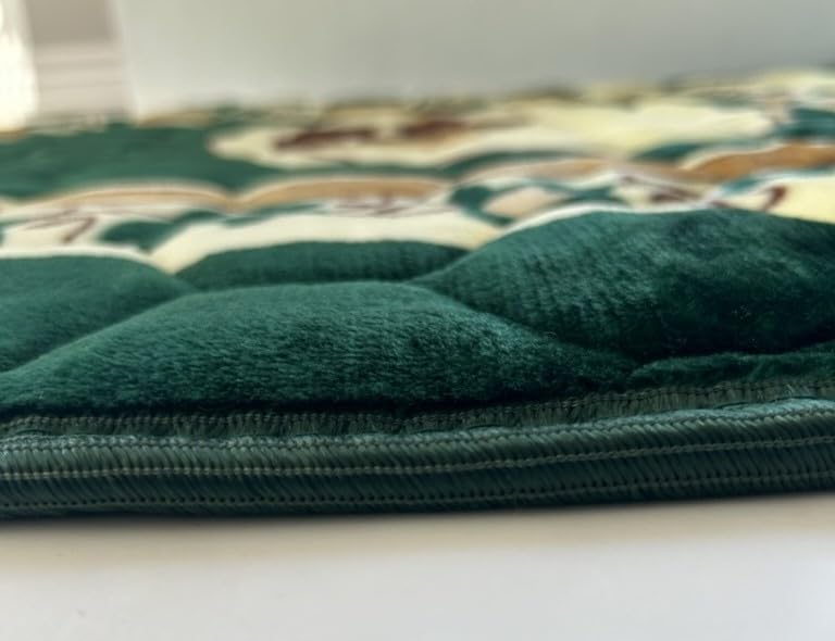 Extra Thick Velvet Prayer Mat - Green (Layth Model) - Large size