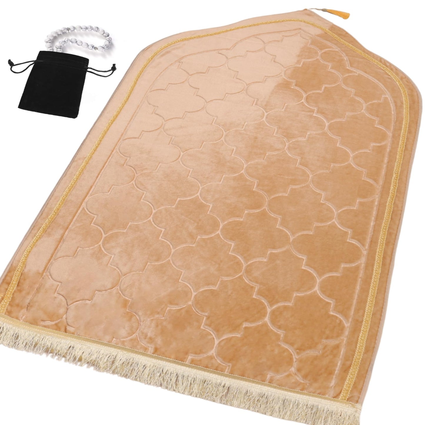 Thick Padded Arch Prayer Mat (yussuf model) -Beige