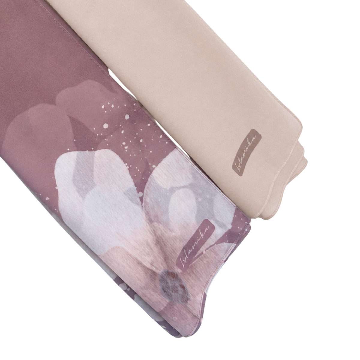2-Piece Instant Chiffon Hijab Set (1 Printed & 1 Solid
