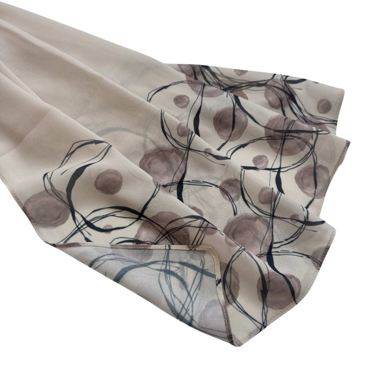 Printed Chiffon Hijab with Jersey Undercap – Orbit