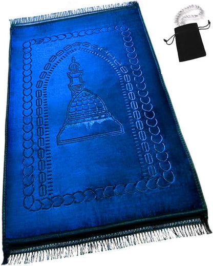 Thick Velvet Prayer Mat - Black (Aya Model) - Large size