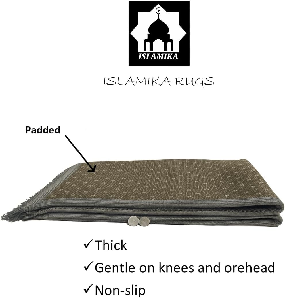 Thick Velvet Prayer Mat - Grey (Aya Model) - Large size