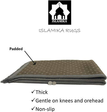 Thick Velvet Prayer Mat - Grey (Aya Model) - Large size