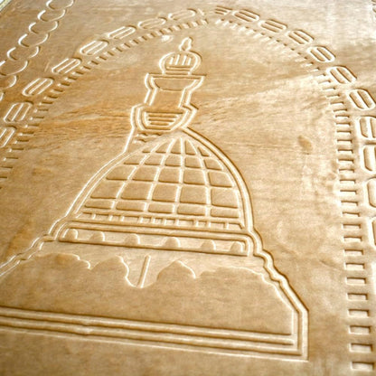 Thick Velvet Prayer Mat - Beige (Aya Model)- Large size