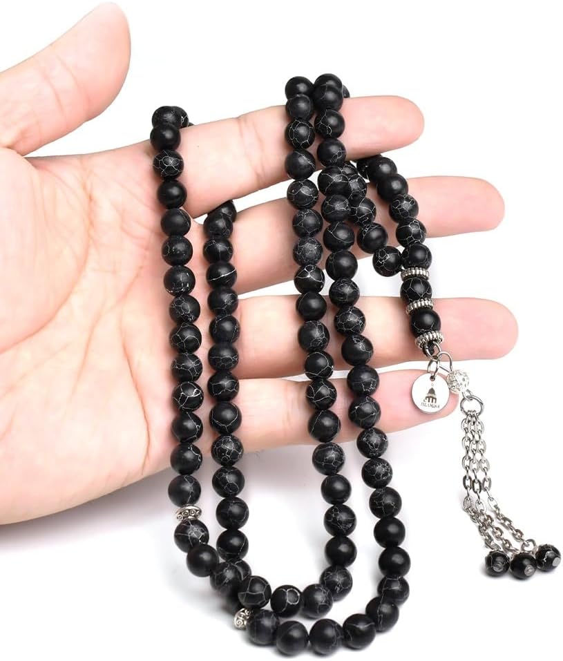 Black Premium Tasbih Prayer Beads (Pack of 2) – 99 Prayer Counter for tasbeeh