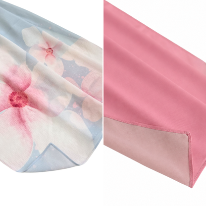 2-Piece Instant Chiffon Hijab Set (1 Printed & 1 Solid