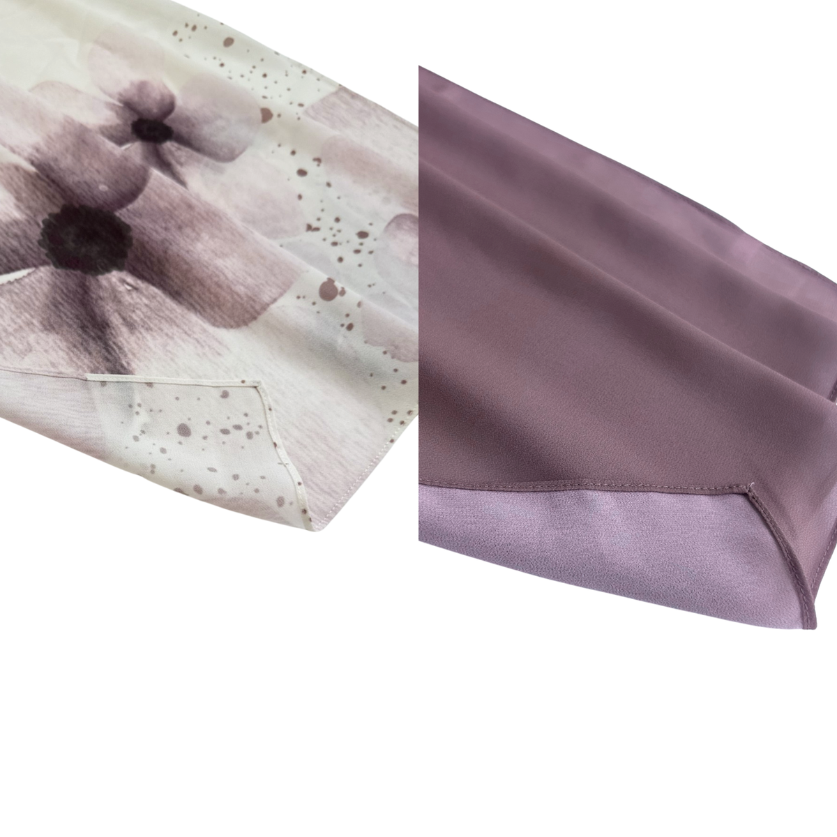 2-Piece Instant Chiffon Hijab Set (1 Printed & 1 Solid