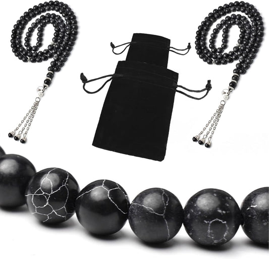 Black Premium Tasbih Prayer Beads (Pack of 2) – 99 Prayer Counter for tasbeeh