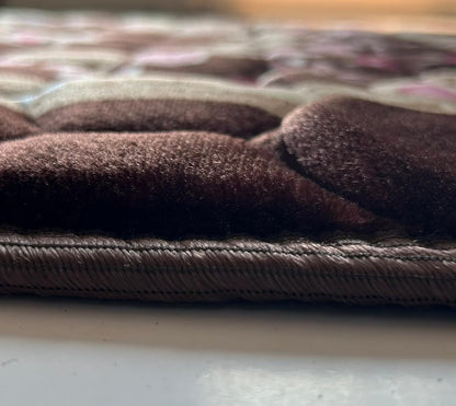 Extra Thick Velvet Prayer Mat - Brown  (Marwa Model) - Large size