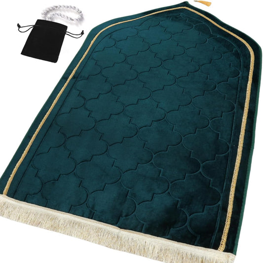 Thick Padded Arch Prayer Mat (yussuf model) -Green