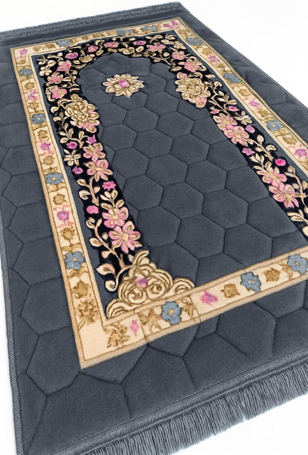 Extra Thick Velvet Prayer Mat - Brown  (Marwa Model) - Large size