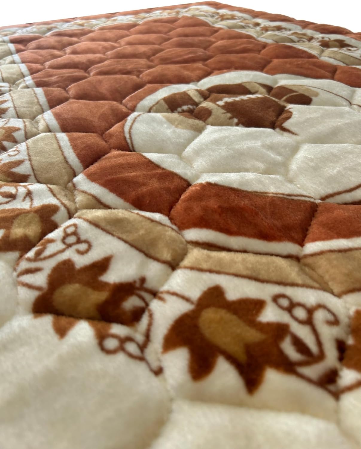 Extra Thick Velvet Prayer Mat - Orange (Layth Model) - Large size