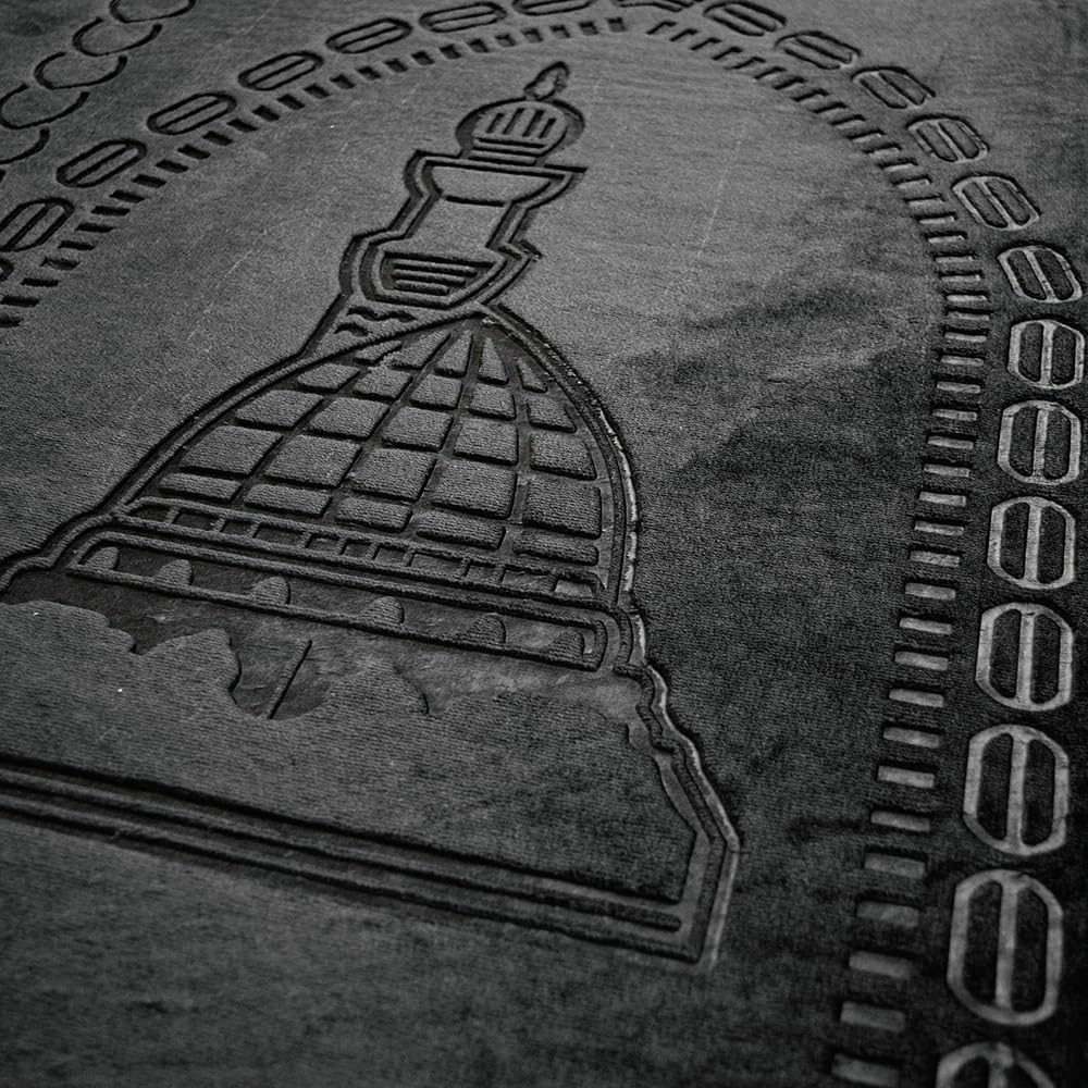 Thick Velvet Prayer Mat - Black (Aya Model) - Large size