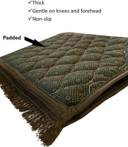 Extra Thick Velvet Prayer Mat - Brown  (Marwa Model) - Large size
