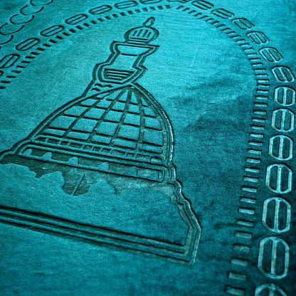 Thick Velvet Prayer Mat - Green (Aya Model) - Large size