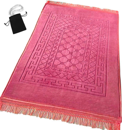 Thick Velvet Prayer Mat - Blue (Ali Model) - Large size