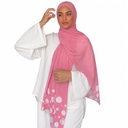 Printed Chiffon Hijab with Jersey Undercap – Orbit