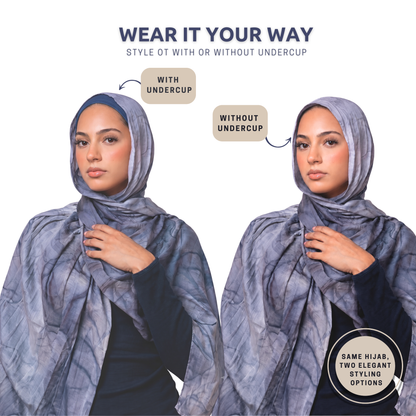 Marble Modal Hijab with Jersey Undercap Set