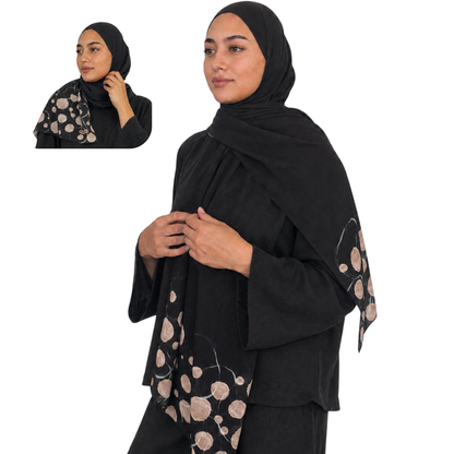 Printed Chiffon Hijab with Jersey Undercap – Orbit