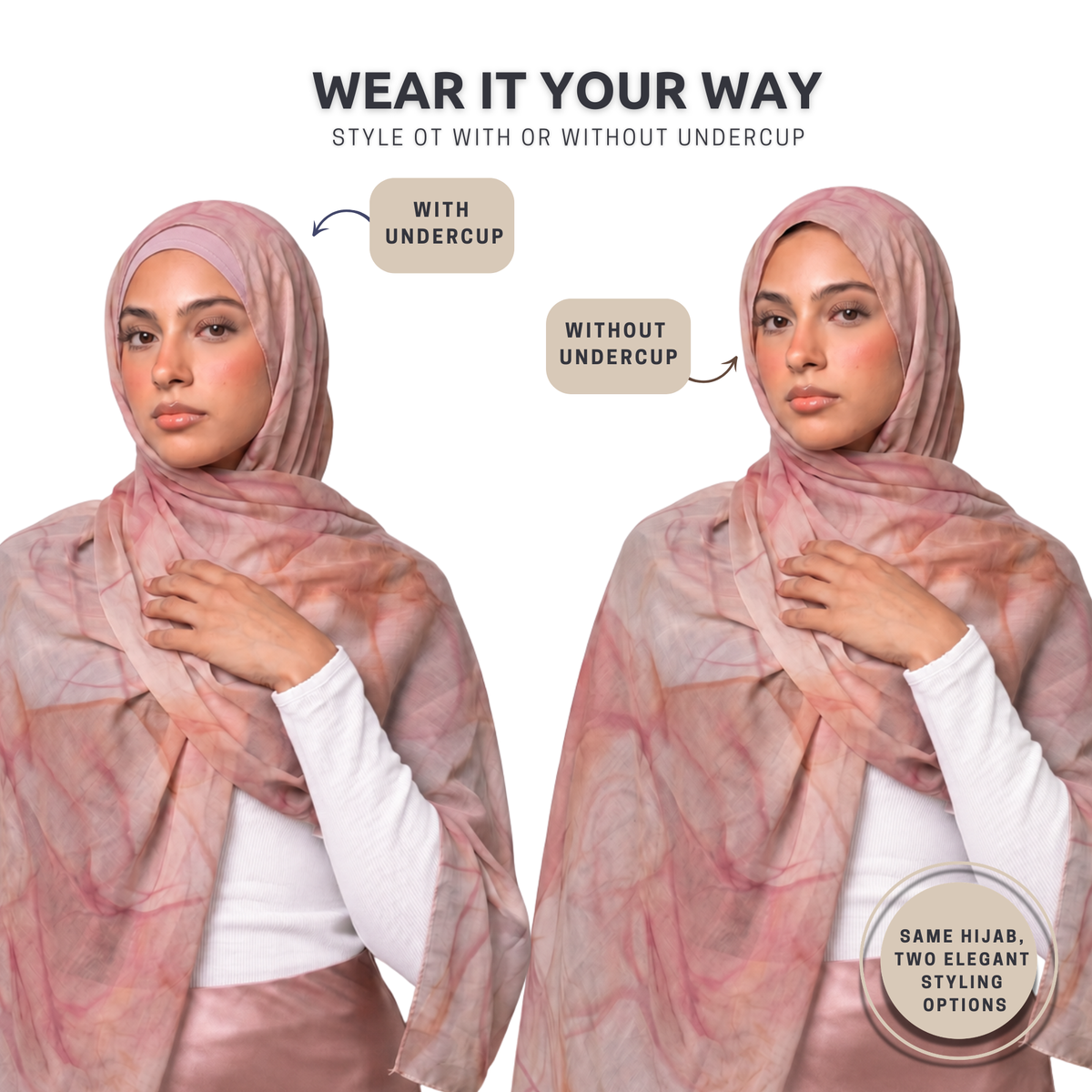 Marble Modal Hijab with Jersey Undercap Set