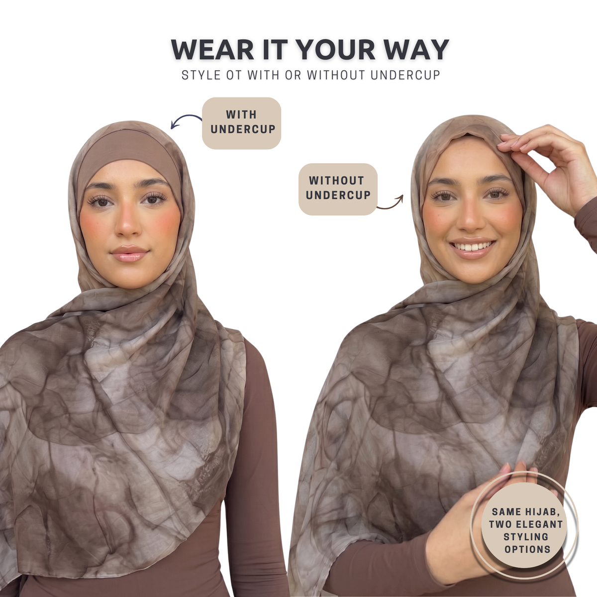 Marble Modal Hijab with Jersey Undercap Set