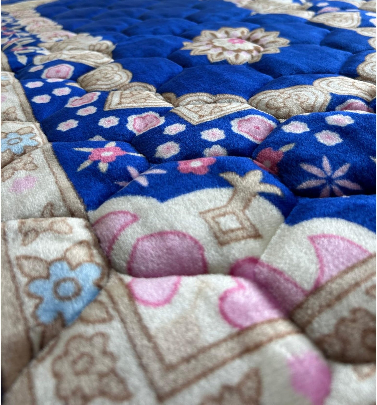 Extra Thick Velvet Prayer Mat - Blue (Marwa Model)