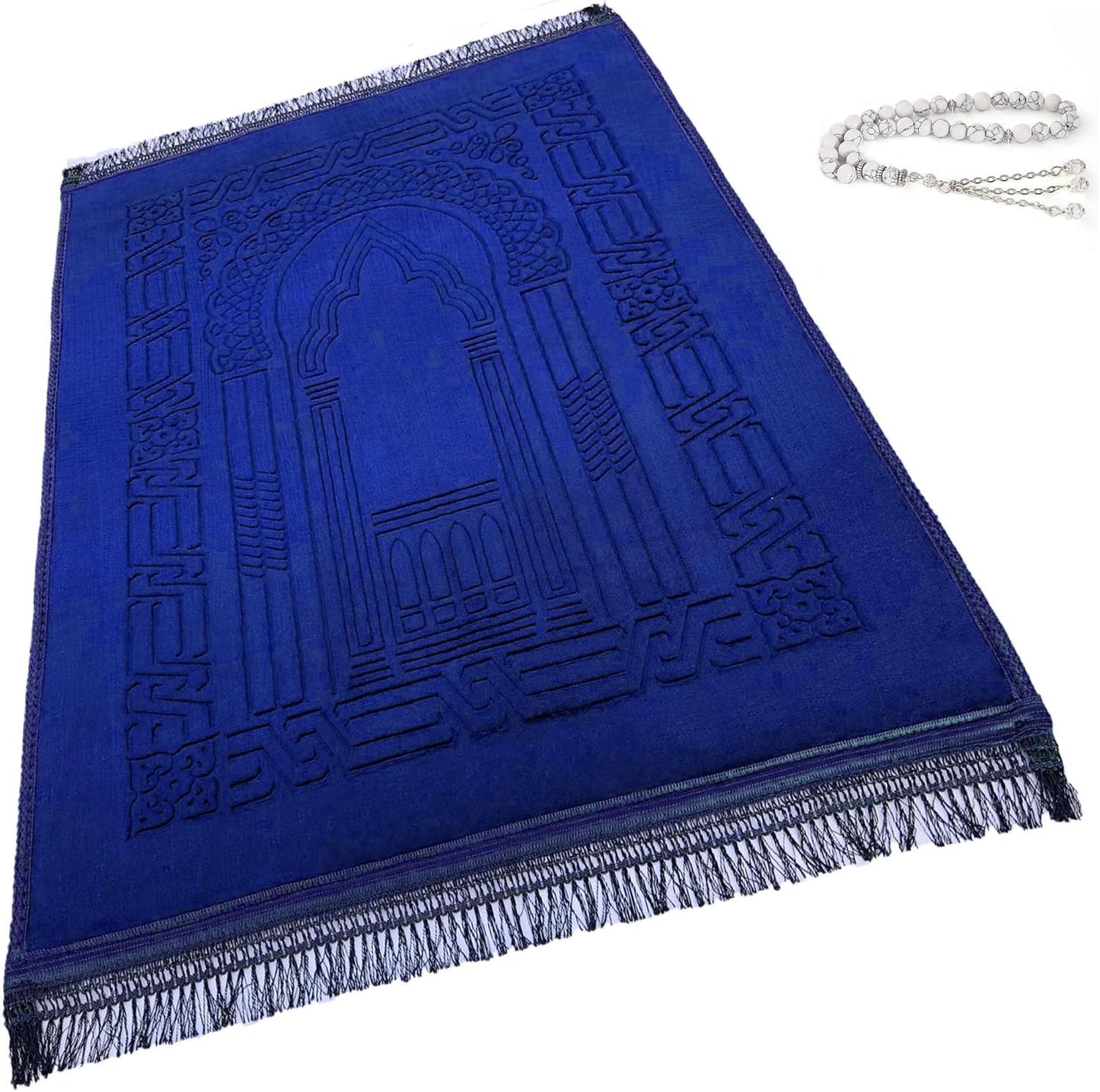 Thick Velvet Prayer Mat - Grey (Radia Model)- Large size