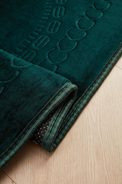 Thick Velvet Prayer Mat - Green (Aya Model) - Large size
