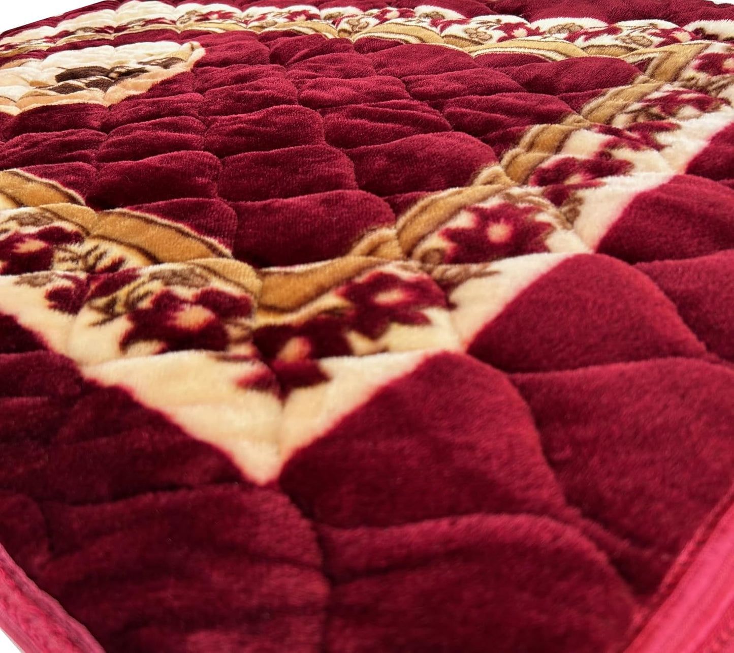 Extra Thick Velvet Prayer Mat - Red (Layth Model) - Large size