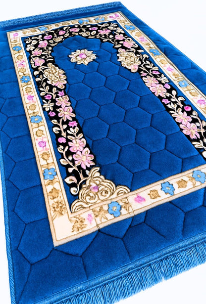 Extra Thick Velvet Prayer Mat - Grey (Marwa Model) - Large size