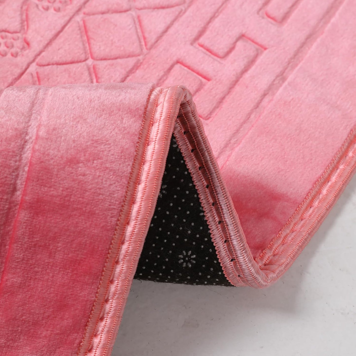 Thick Velvet Prayer Mat - Pink (Ali Model)-Large size