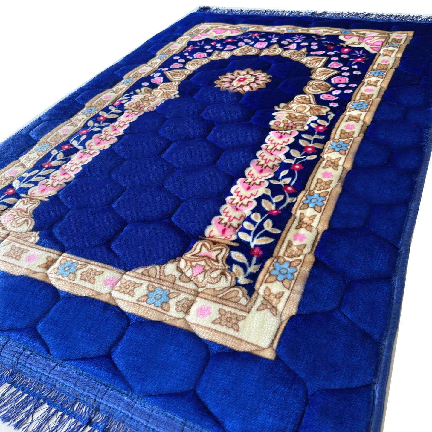 Extra Thick Velvet Prayer Mat - Blue (Marwa Model)