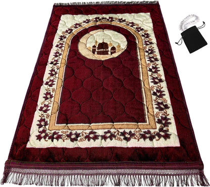 Extra Thick Velvet Prayer Mat - Baby blue (Layth Model) - Large size