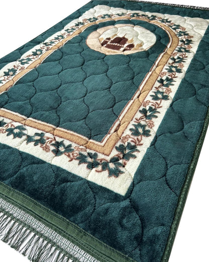 Extra Thick Velvet Prayer Mat - Red (Layth Model) - Large size