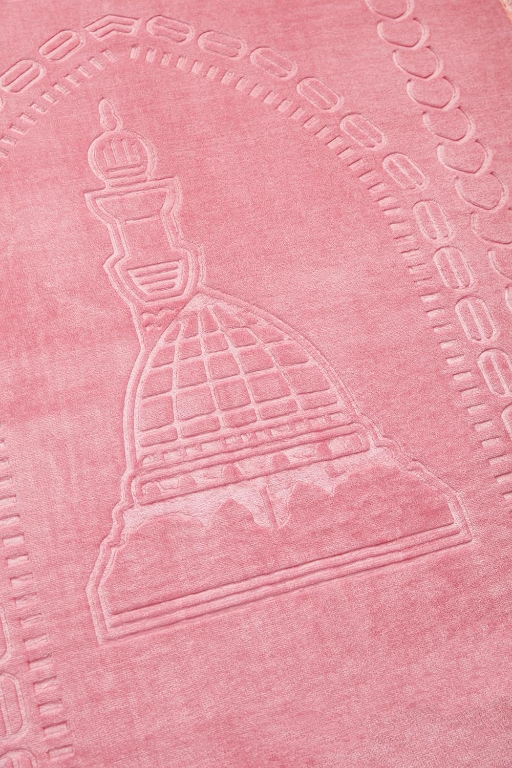 Thick Velvet Prayer Mat - Pink (Aya Model) - Large size