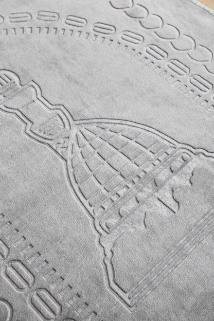 Thick Velvet Prayer Mat - Grey (Aya Model) - Large size