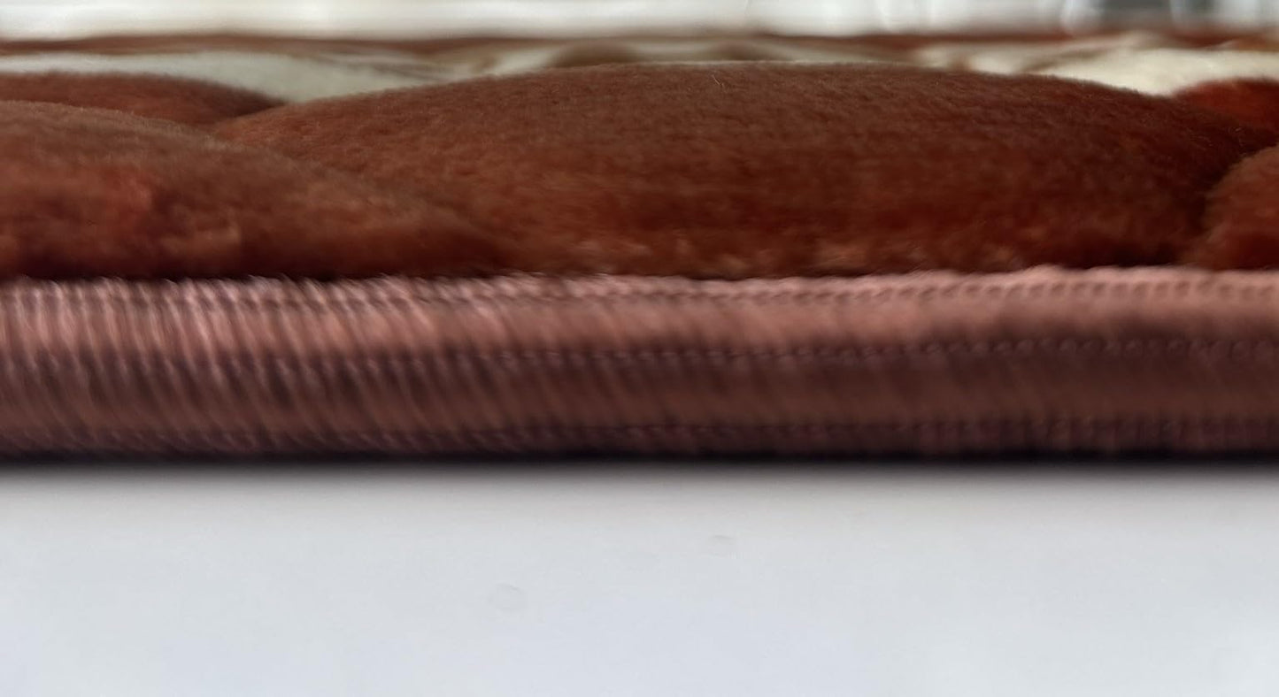 Extra Thick Velvet Prayer Mat - Orange (Layth Model) - Large size